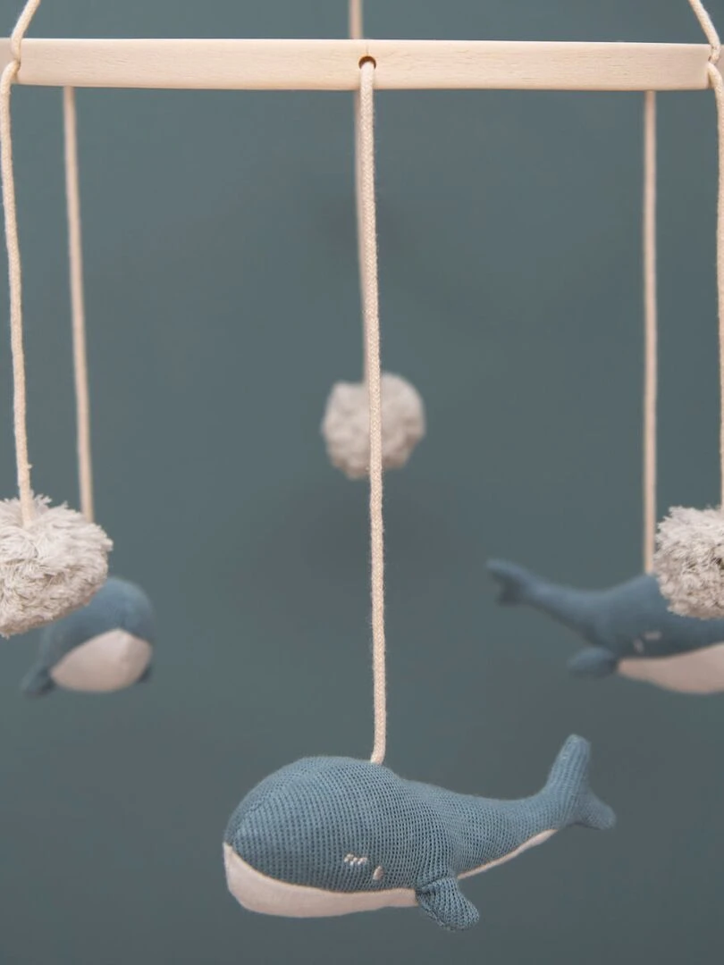 Mobile tricot WHALE Bleu