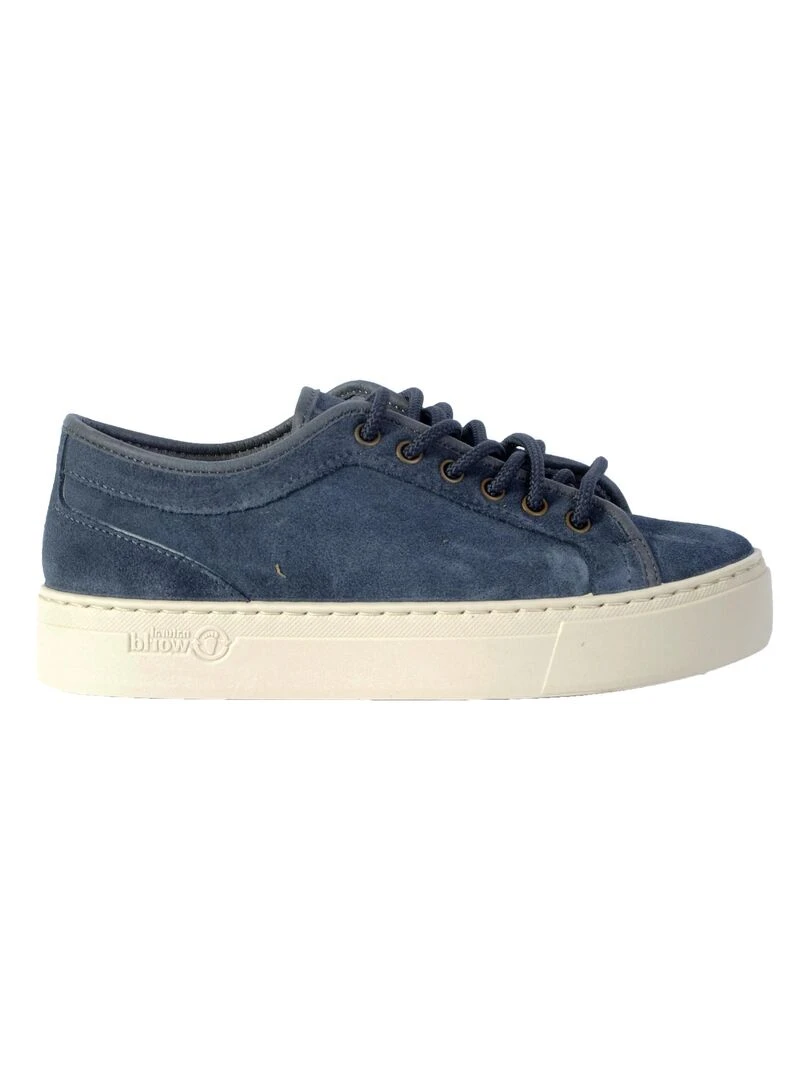 Basket Natural World NW On Suede Bleu