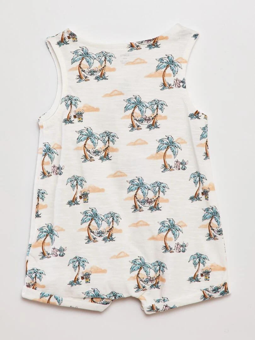 Barboteuse courte 'Disney'   Blanc Stitch