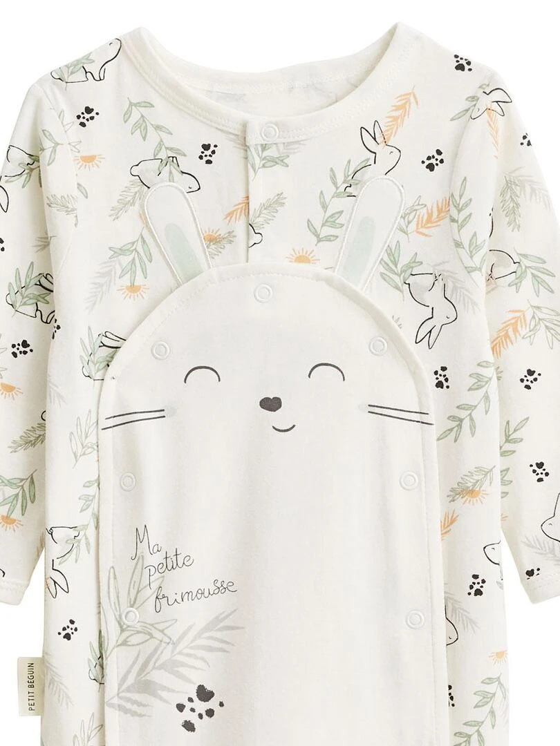 Pyjama bébé ouverture pont Frimousse   Ecru