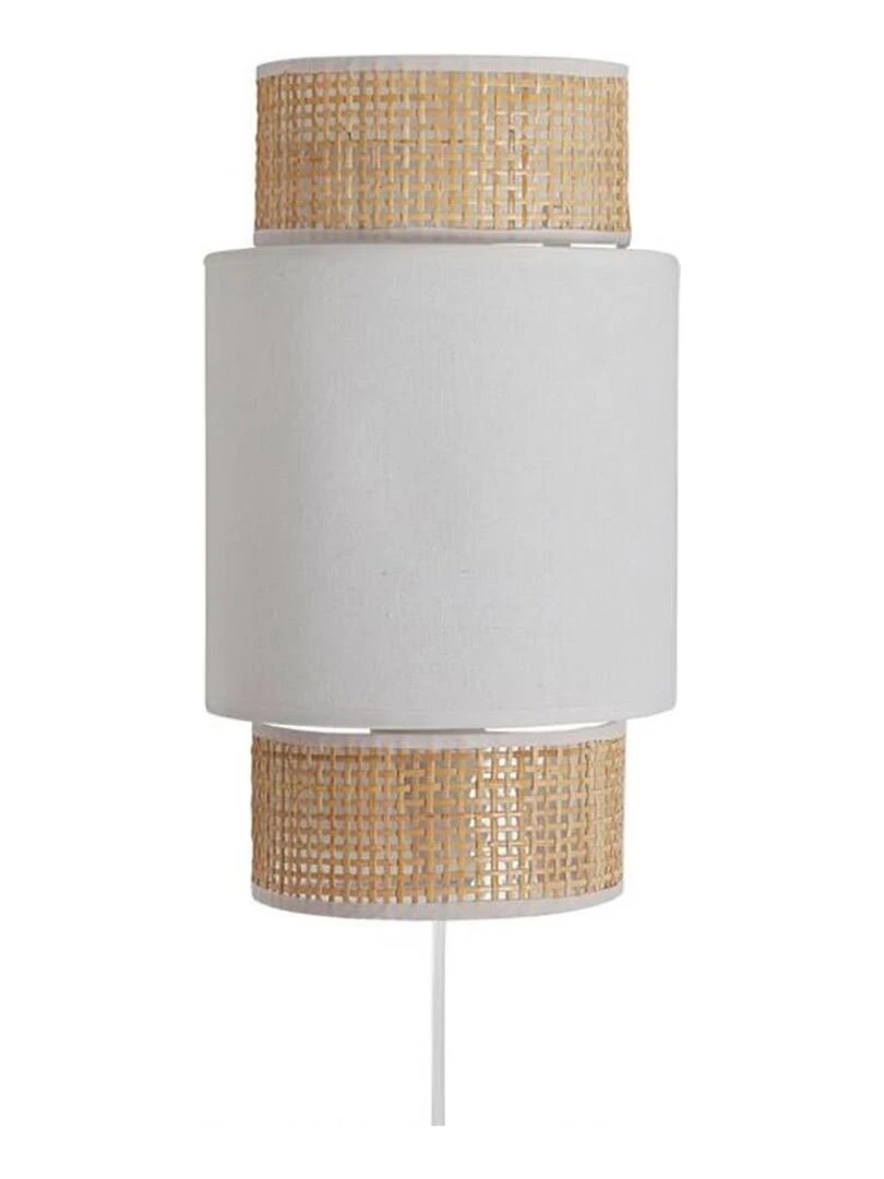 Applique incurvée rotin tissu blanc Blanc