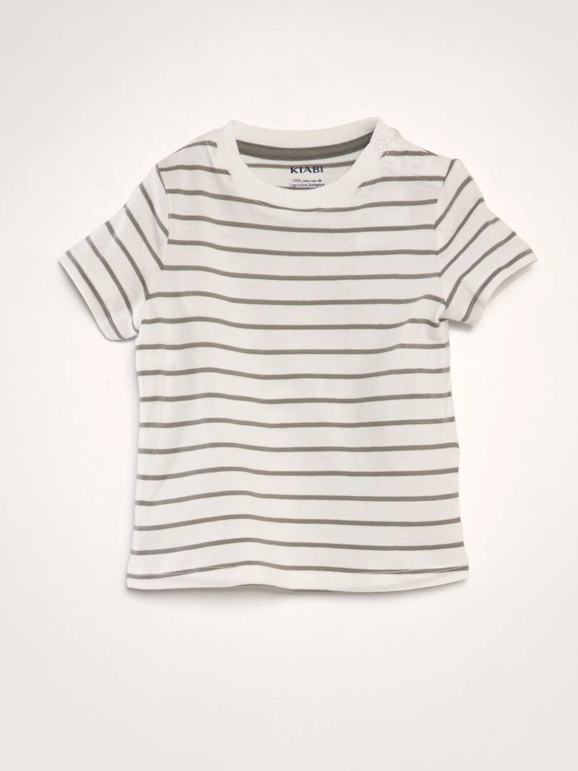 Ensemble salopette + short   2 pièces   Kaki/blanc