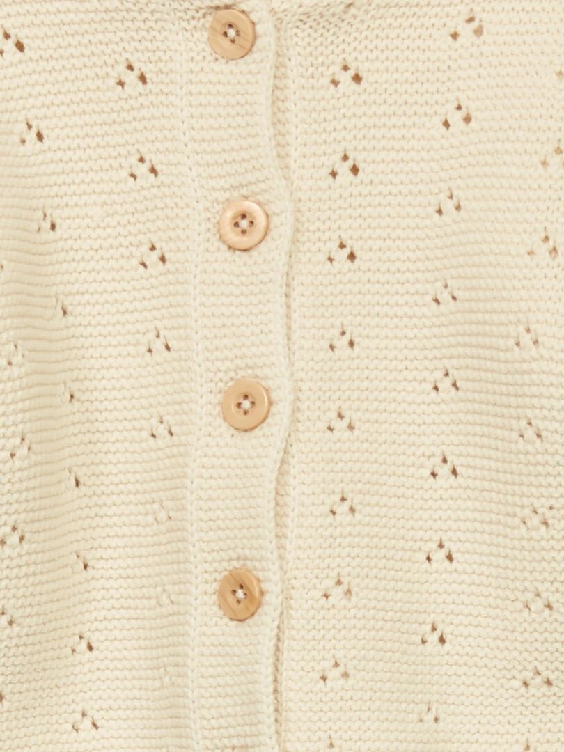 Gilet en tricot avec doublure sherpa   Blanc