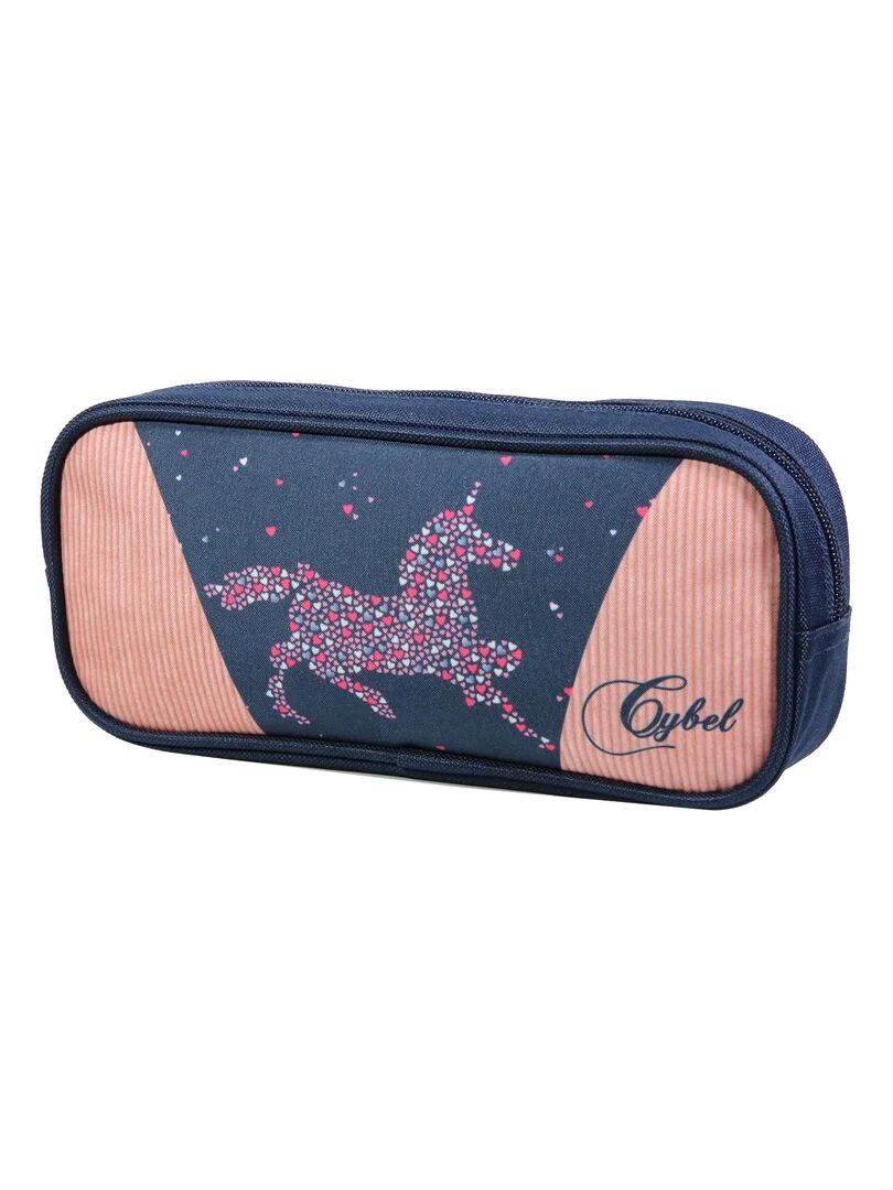 BAGTROTTER Trousse scolaire rectangulaire Cybel Cheval Licorne Bleu Bleu
