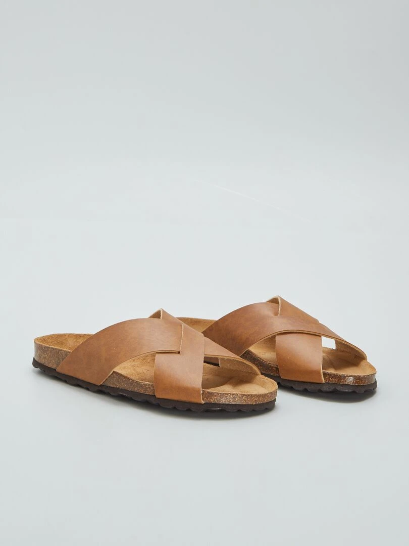 Sandales à brides croisées Camel
