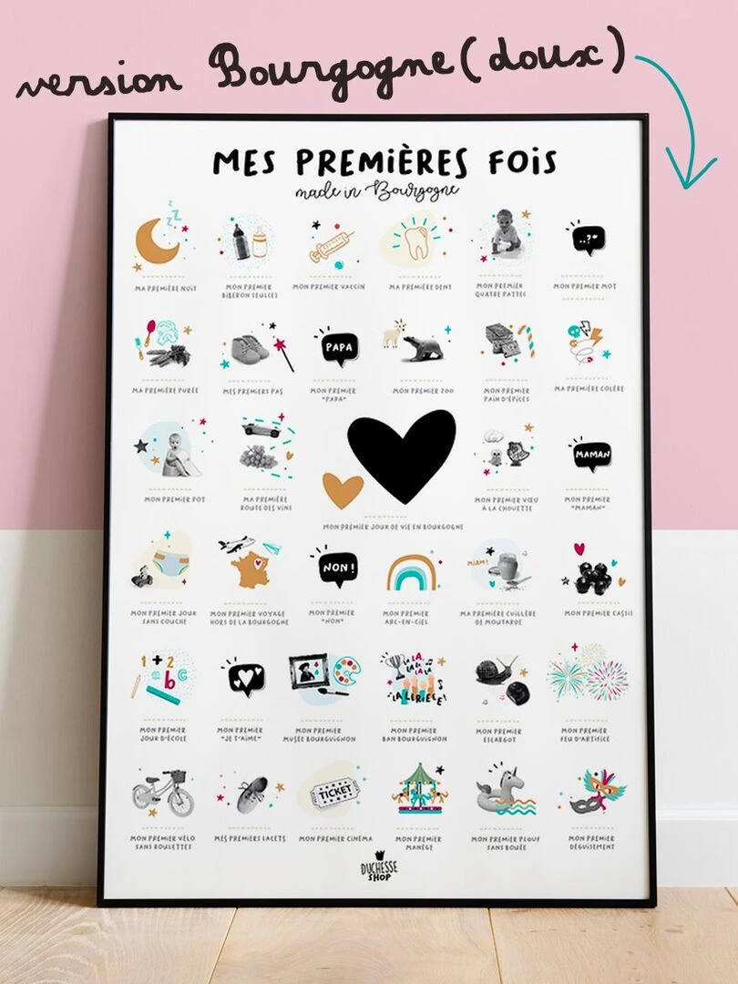Affiche mes Premières Fois Bourgogne Blanc Doré