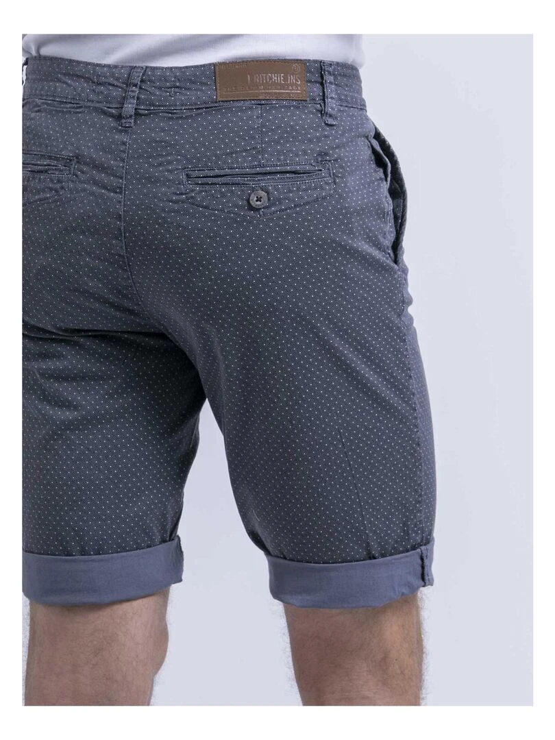 Bermuda chino motifs BOLSAN   Bleu marine