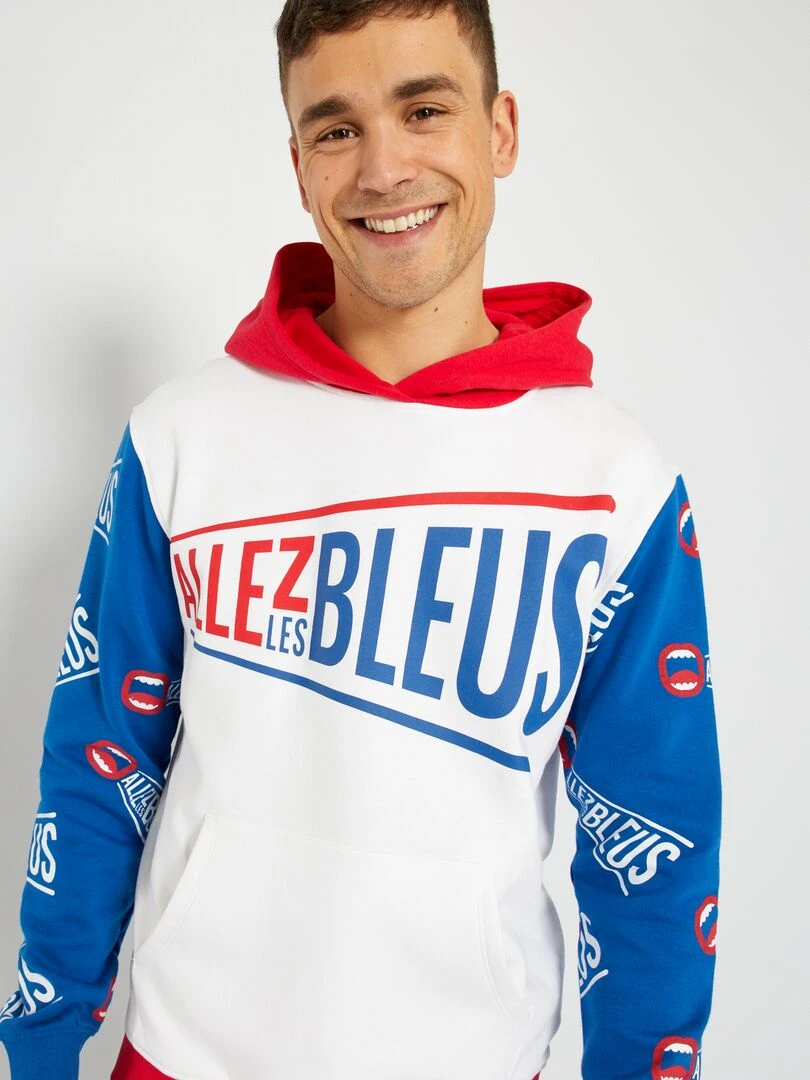 Sweat en molleton   Allez Les Bleus   Bleu/blanc/rouge