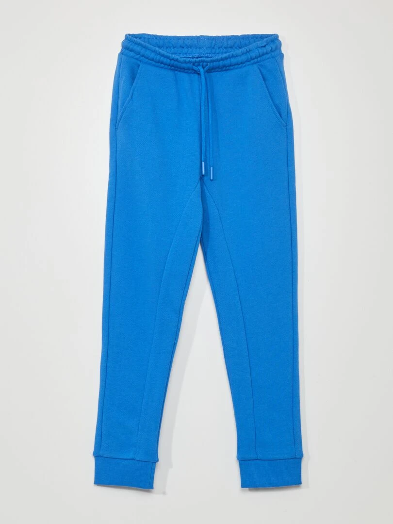 Pantalon jogging en french terry avec coutures Bleu électrique