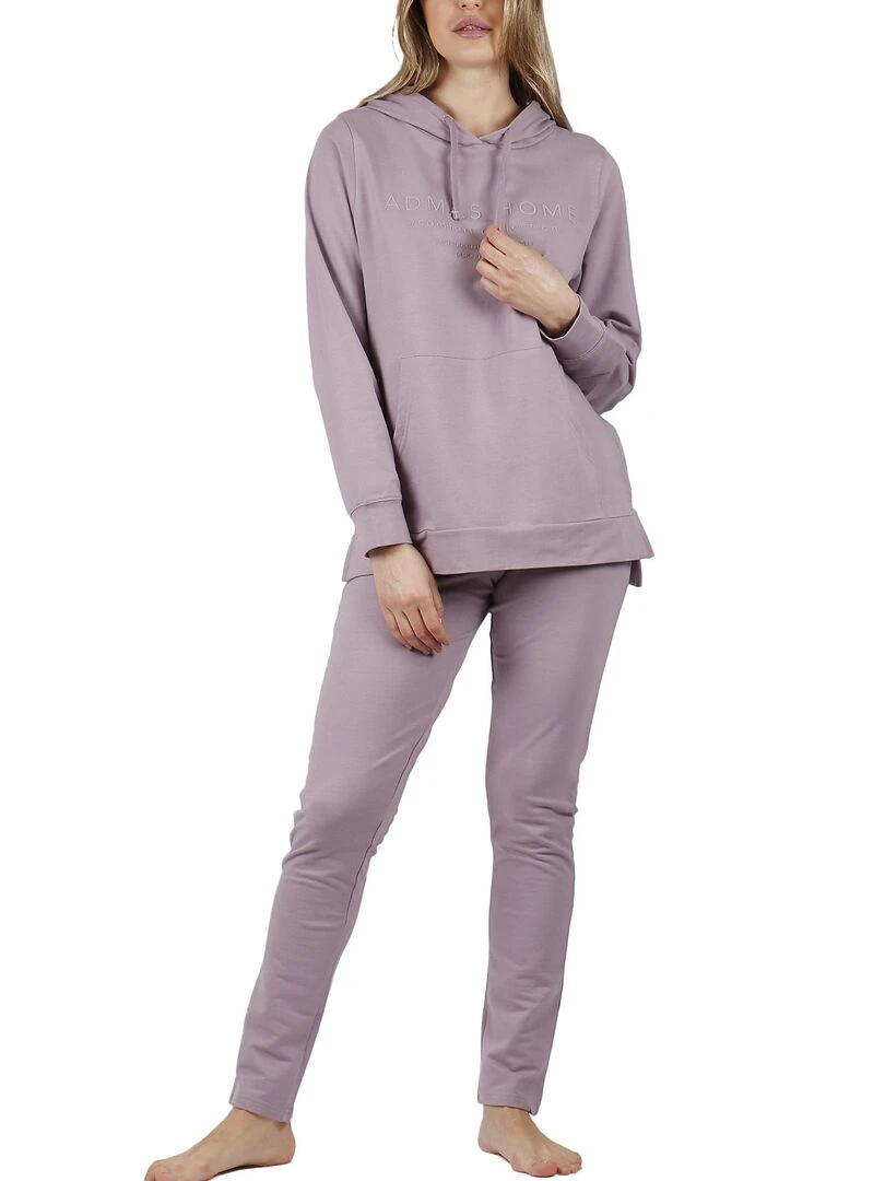 Pyjama pantalon sweat capuche Comfort Home Violet