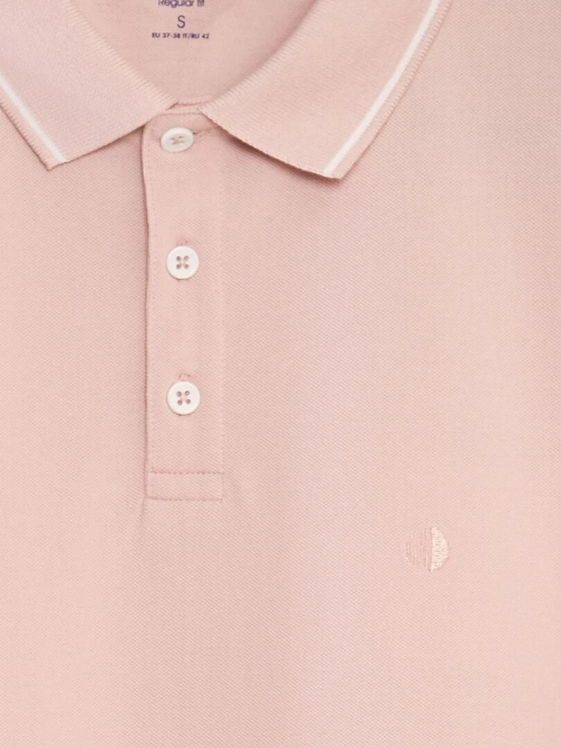 Polo en piqué de coton   Rose