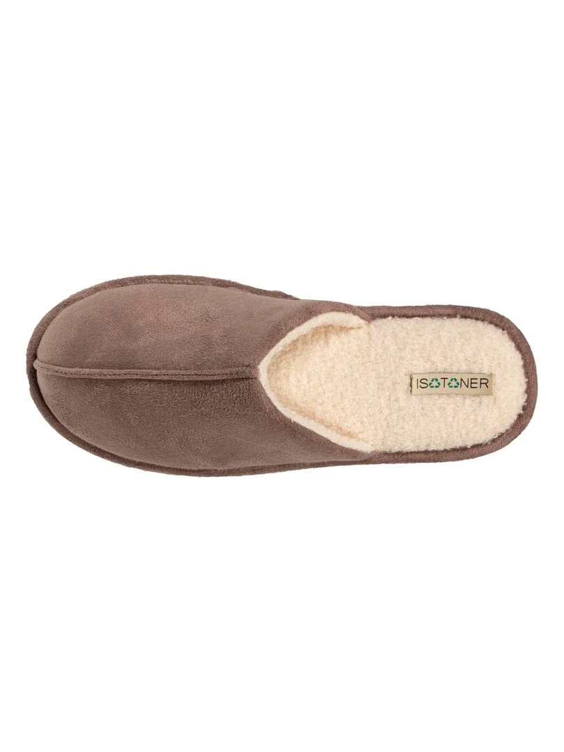 Chaussons mules plates Homme Taupe recyclées*   Taupe