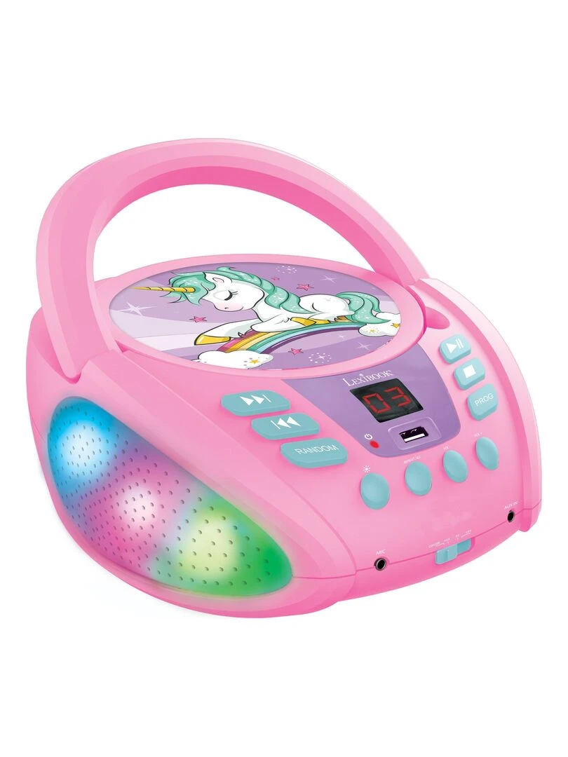 Lecteur Cd Portable Bluetooth Licorne Avec Effets Lumineux Et Usb N/A