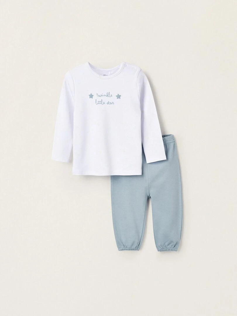 Pyjama en coton pour bébé garçon 'Little Star' manches longues UNDER THE STARS Blanc