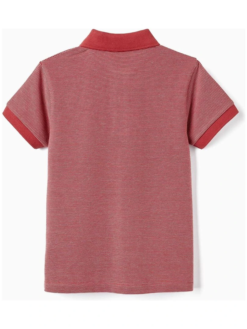 Polo en Piqué de Coton pour Garçon manches courtes Rouge
