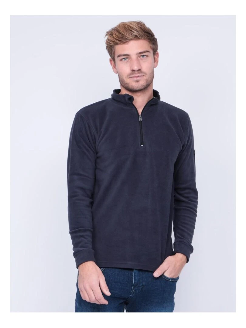 Sweat polaire col montant zippé ZATOLO Gris foncé