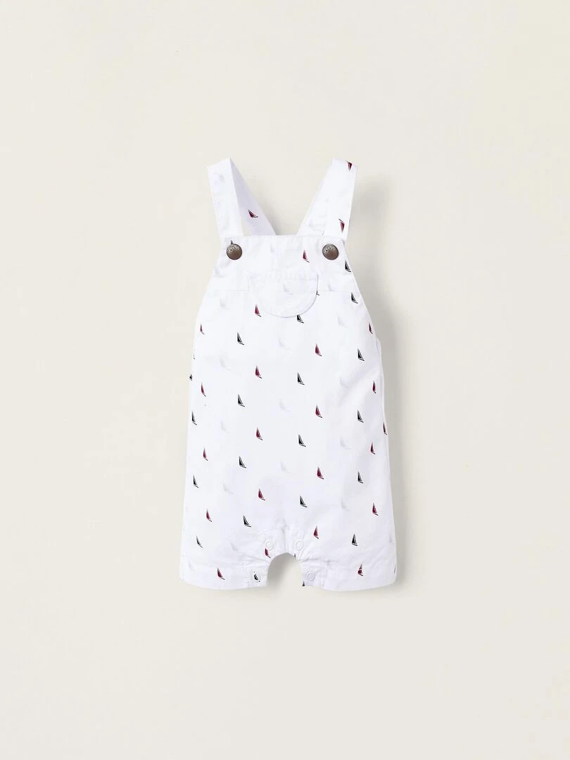 Salopette à Motif pour Nouveau Né 'Chaussures Bateau' Blanc