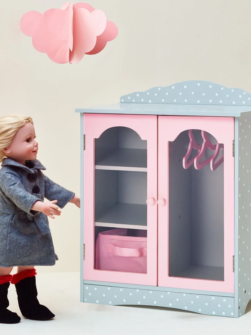Armoire dressing avec placards de rangement pour poupée ou poupon jouet Olivias Little World N/A