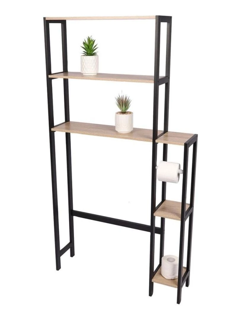Étagère contour WC avec dérouleur Colorado Noir