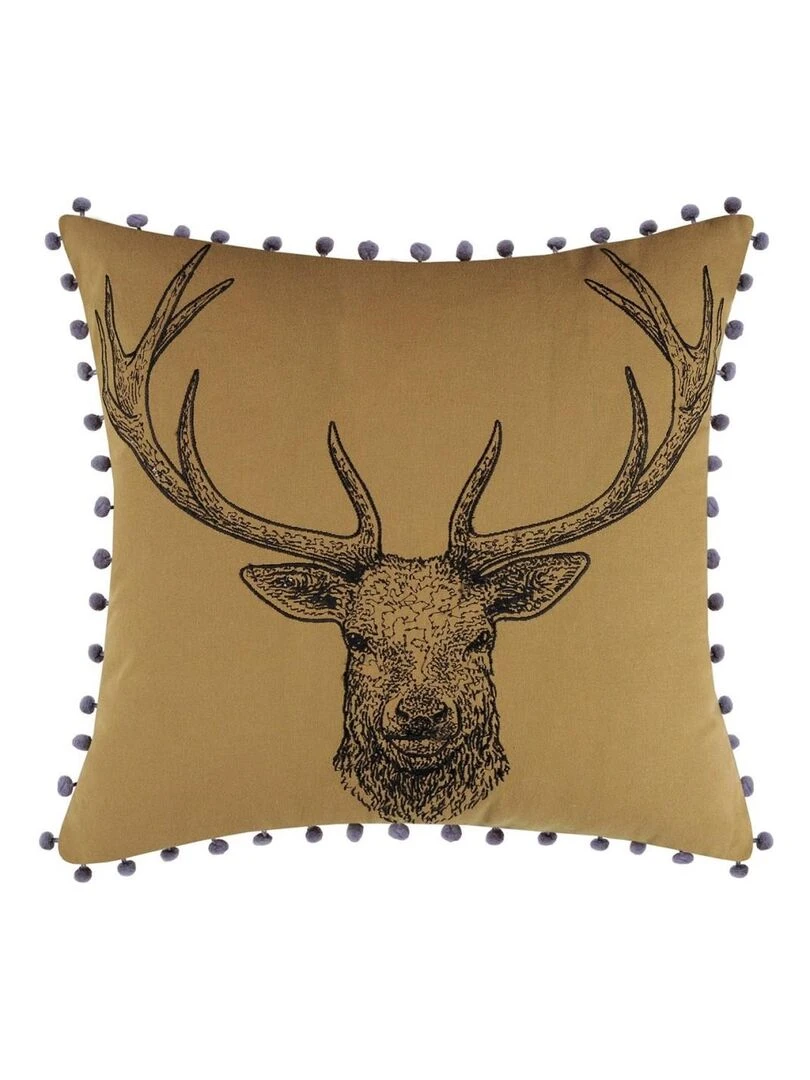 Coussin 40x40 cm Goldy camel coton Marron