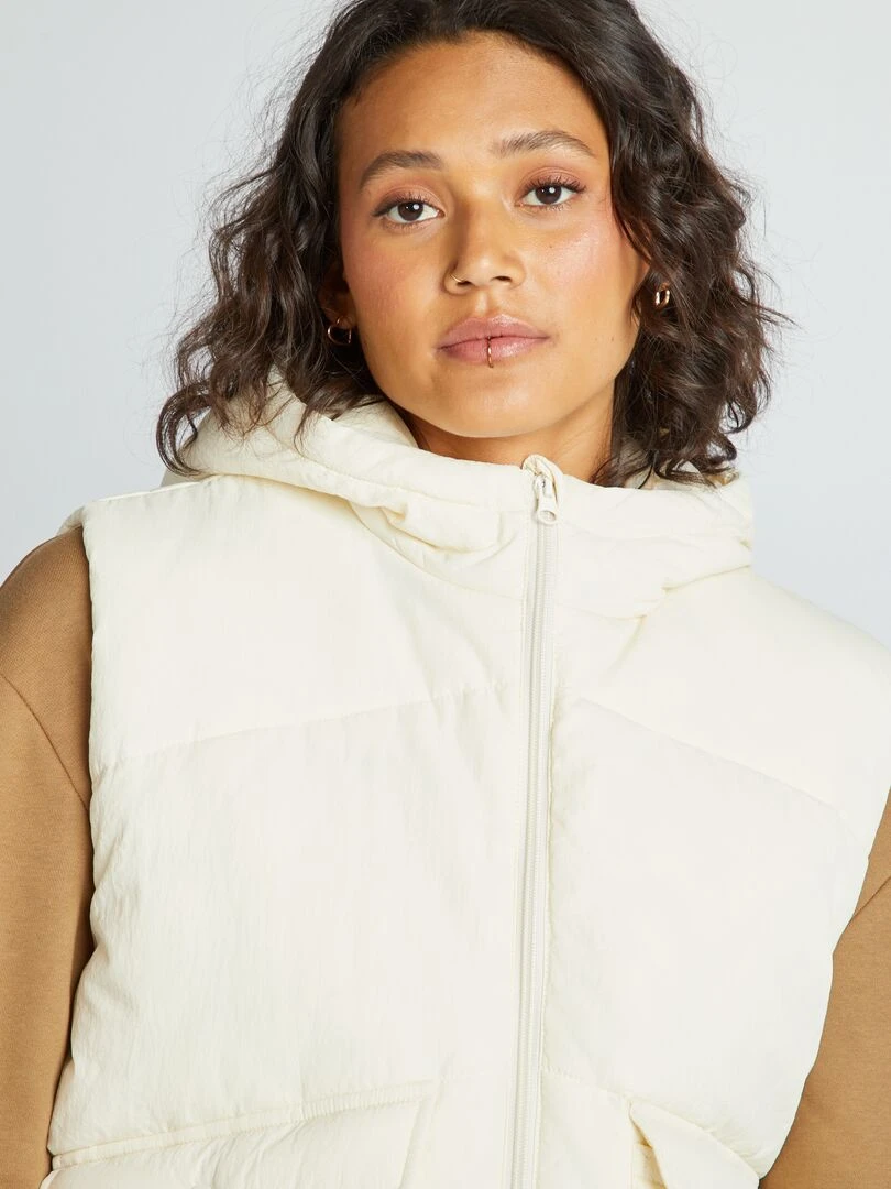 Doudoune matelassée sans manches   Ecru