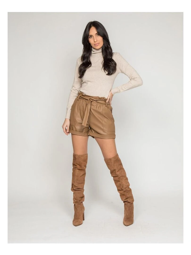 Short similicuir XATEN   Beige