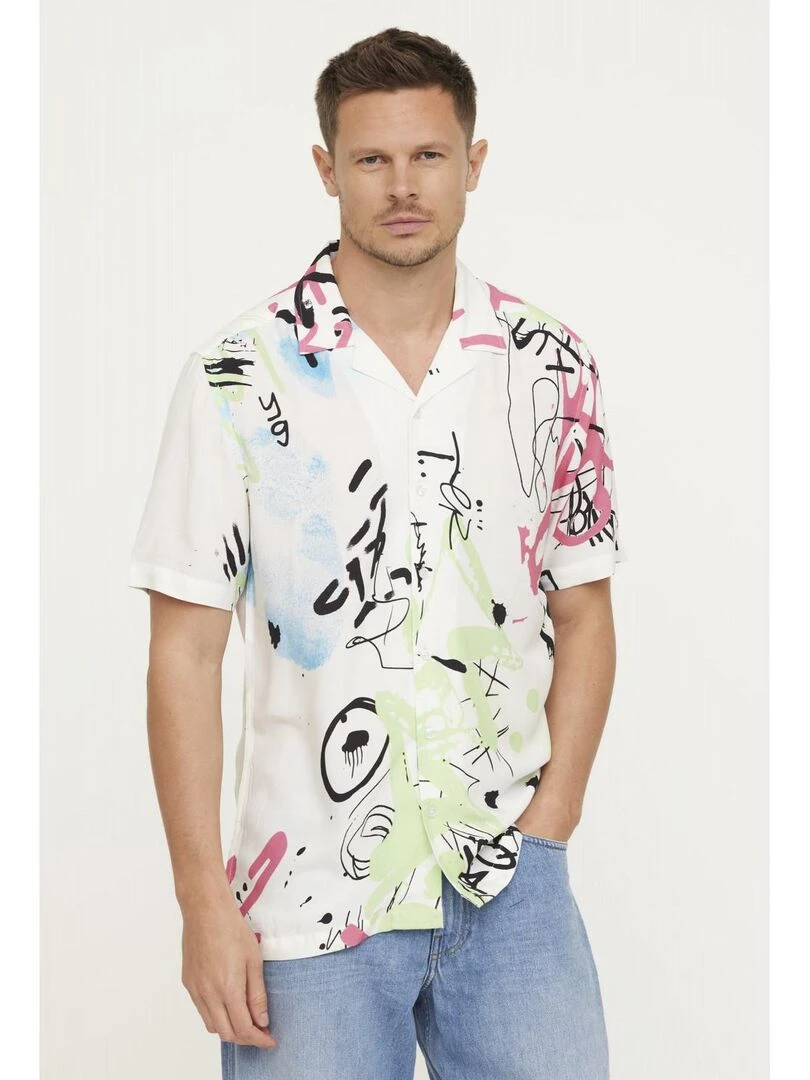 Lee Cooper Chemise manches courtes viscose relaxed DIRON Blanc