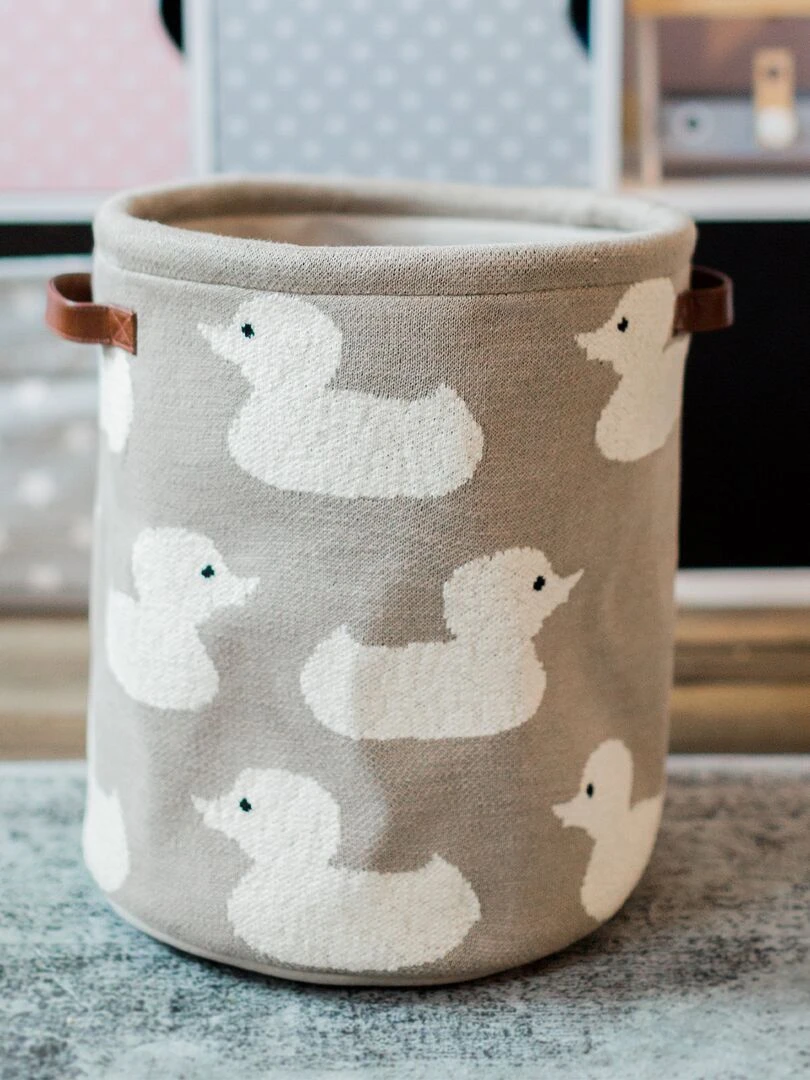 Panier de rangement en coton   Beige