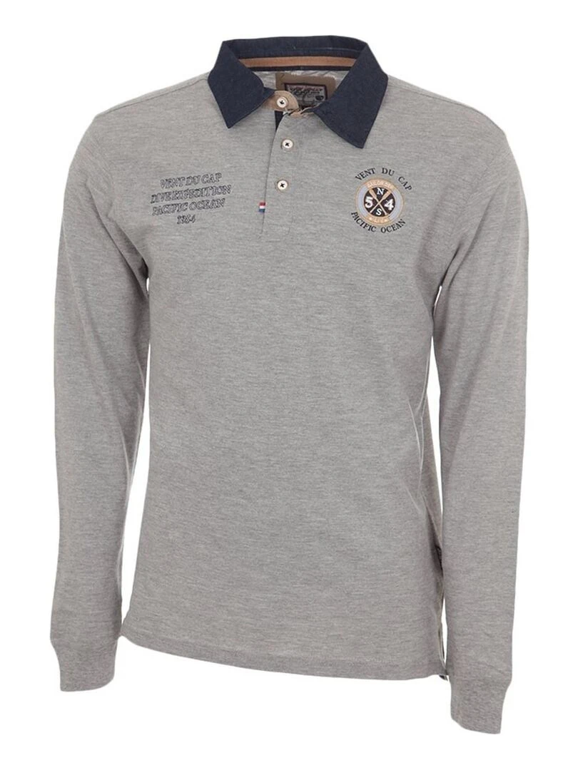 Polo manches longues homme CENICE VENT DU CAP Gris