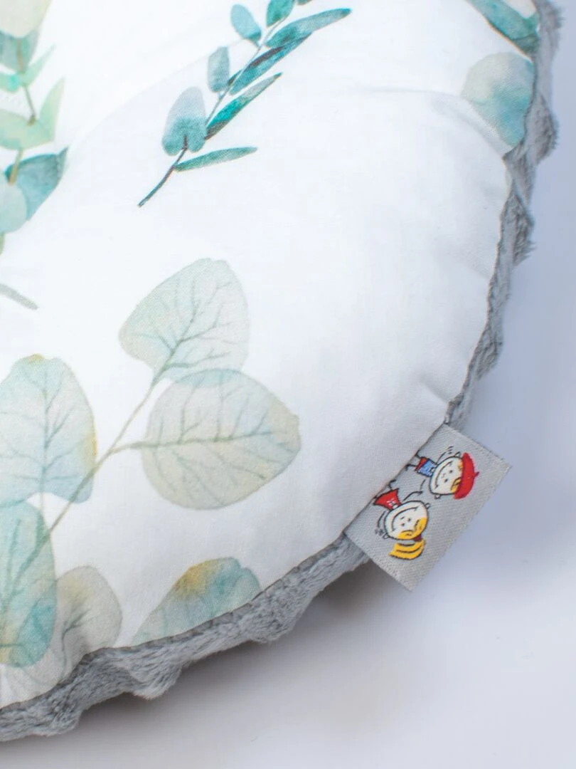 Coussin anti tête plate réversible en minky  Eucalyptus   Gris