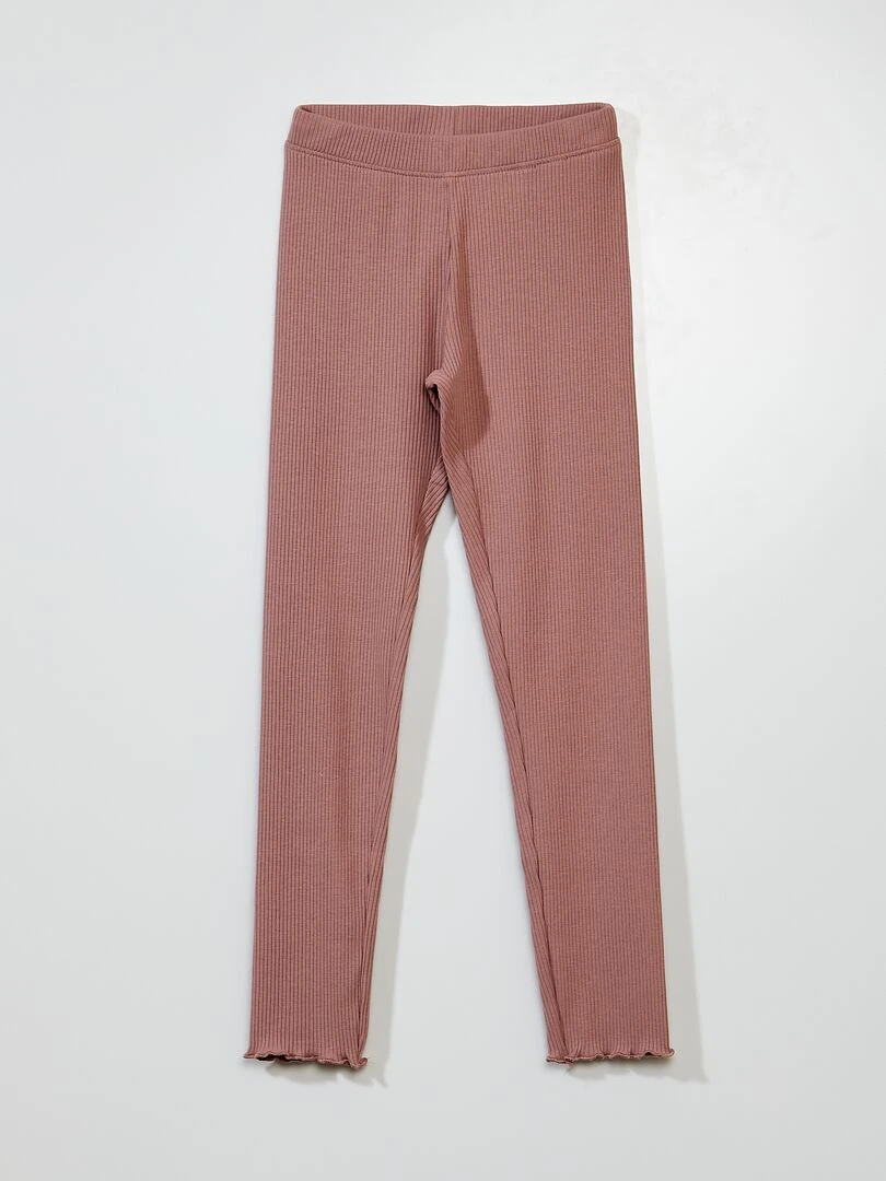 Lot de 2 leggings côtelés Blanc/rose