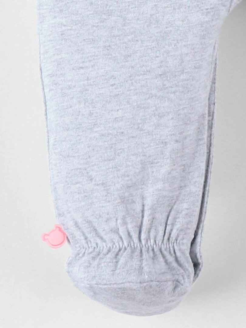 Pyjama naissance 1 pièce éléphant en jersey  chiné   Noukie's   Gris