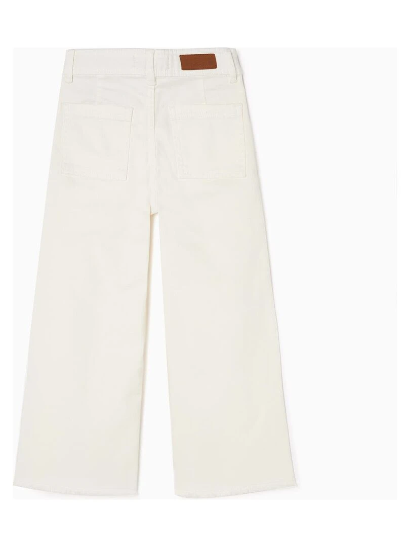 Pantalon en Sergé de Coton Fille 'Wide Leg' JAIPUR Blanc