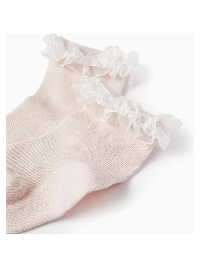 Chaussettes à Volants pour Bébé Fille CÉRÉMONIE Rose clair