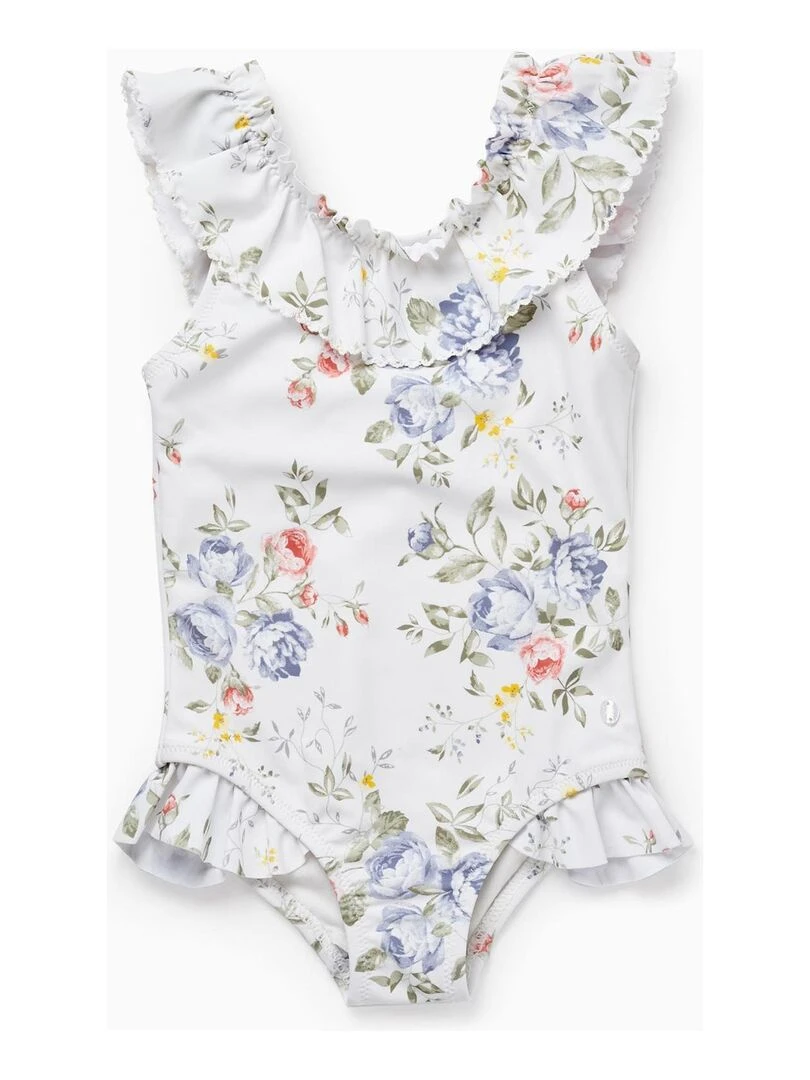 Maillot De Bain Avec Fleurs UPF 80 Pour Bébé Fille 'You&Me' BROTHERS&SISTERS Beige clair