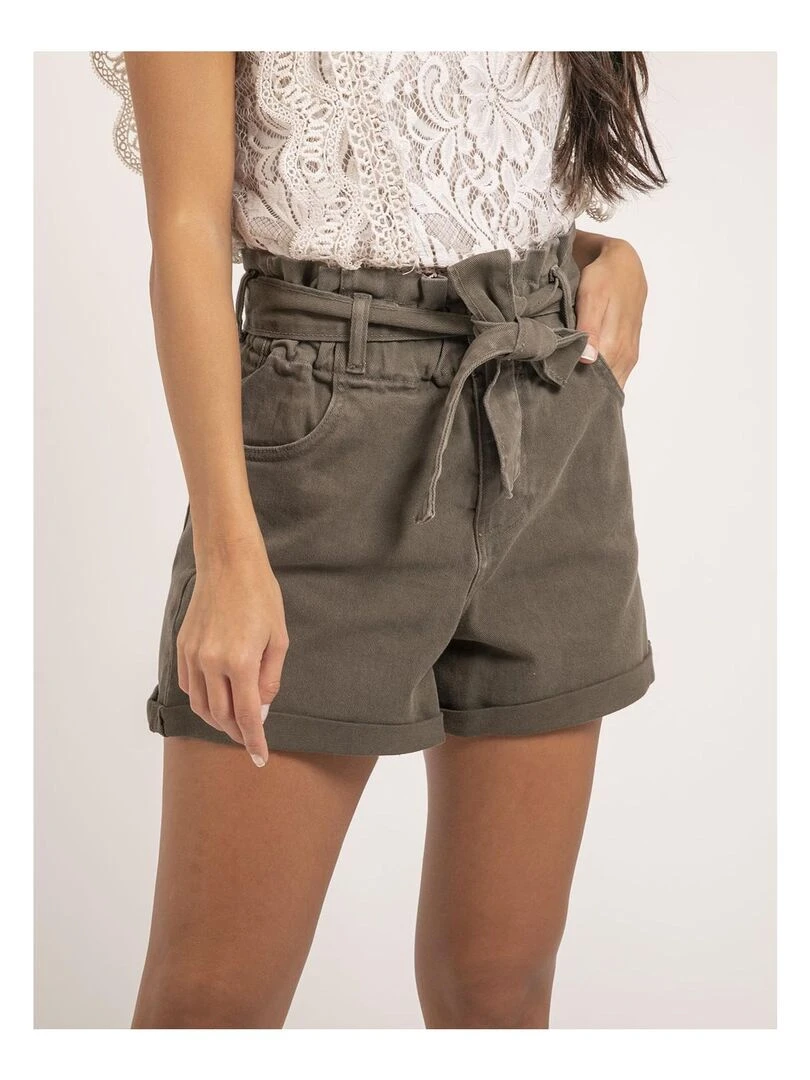 Short taille haute XAPER Kaki