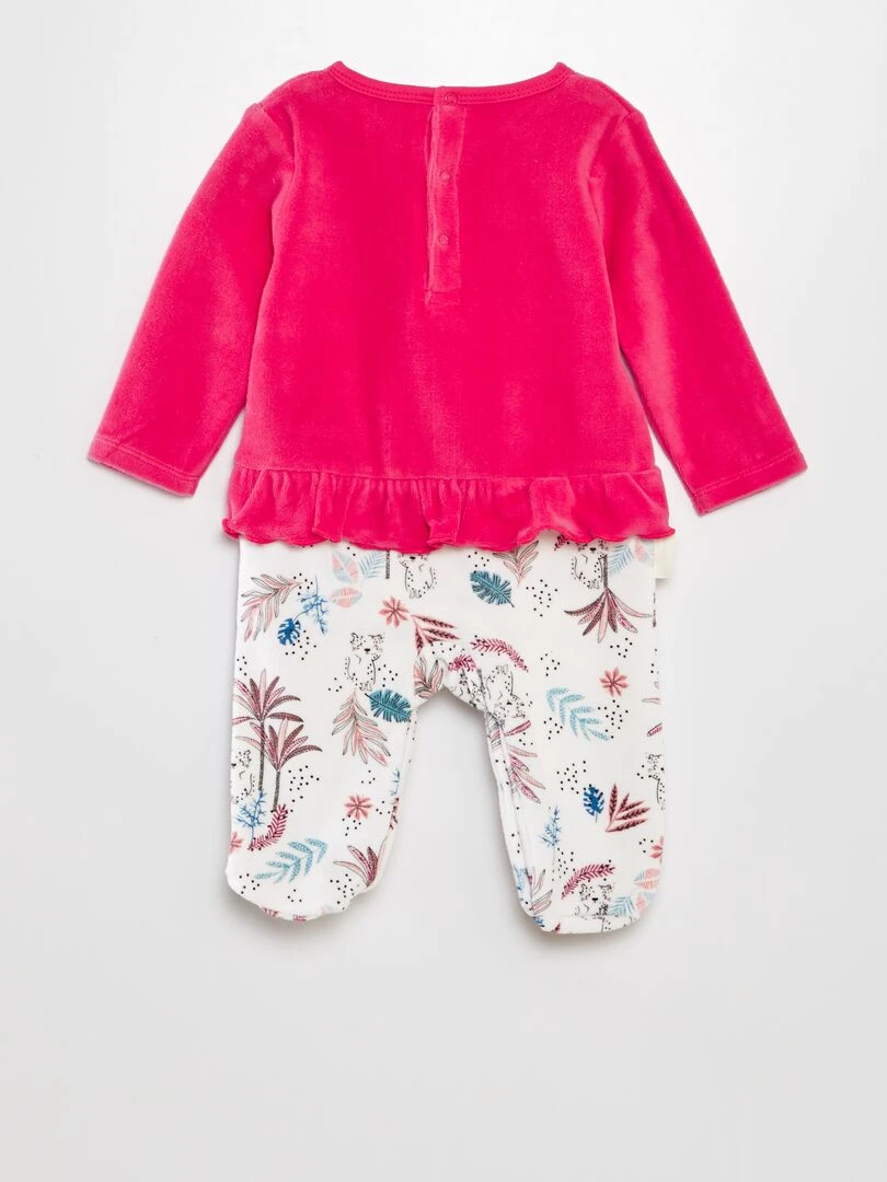 Pyjama velours effet 2 en 1 'Petit Béguin' Rose