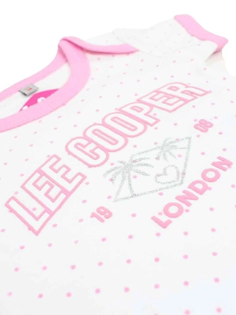 Lee Cooper Lot de 2 bodys bébé fille en coton Blanc