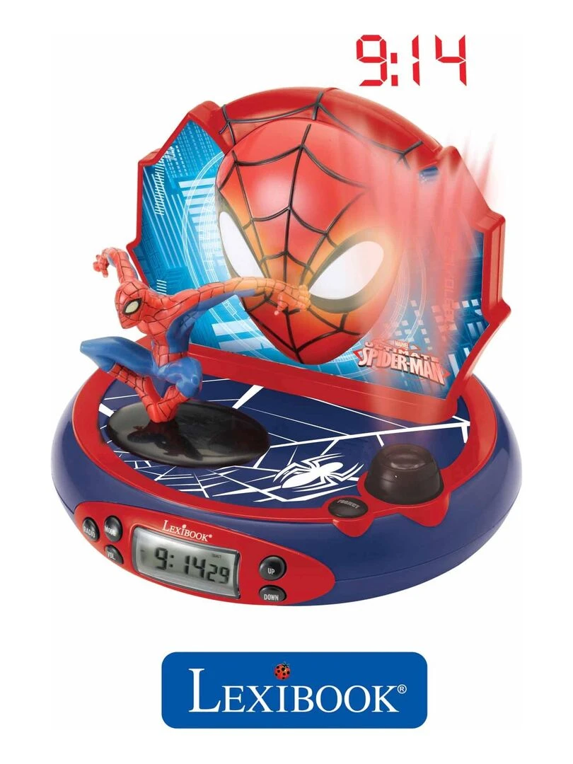Réveil Projecteur Spiderman En 3d Avec Des Sons De Super héros   N/A