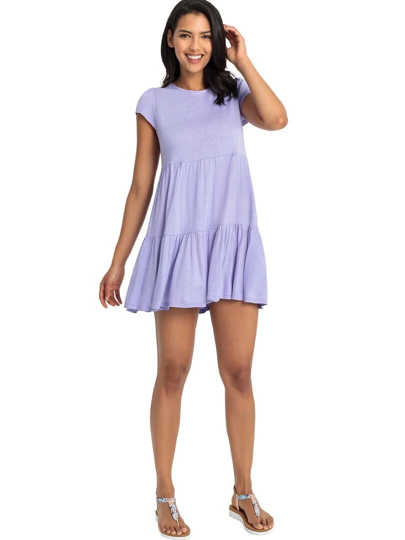 Robe estivale manches courtes Ranunkel   Violet