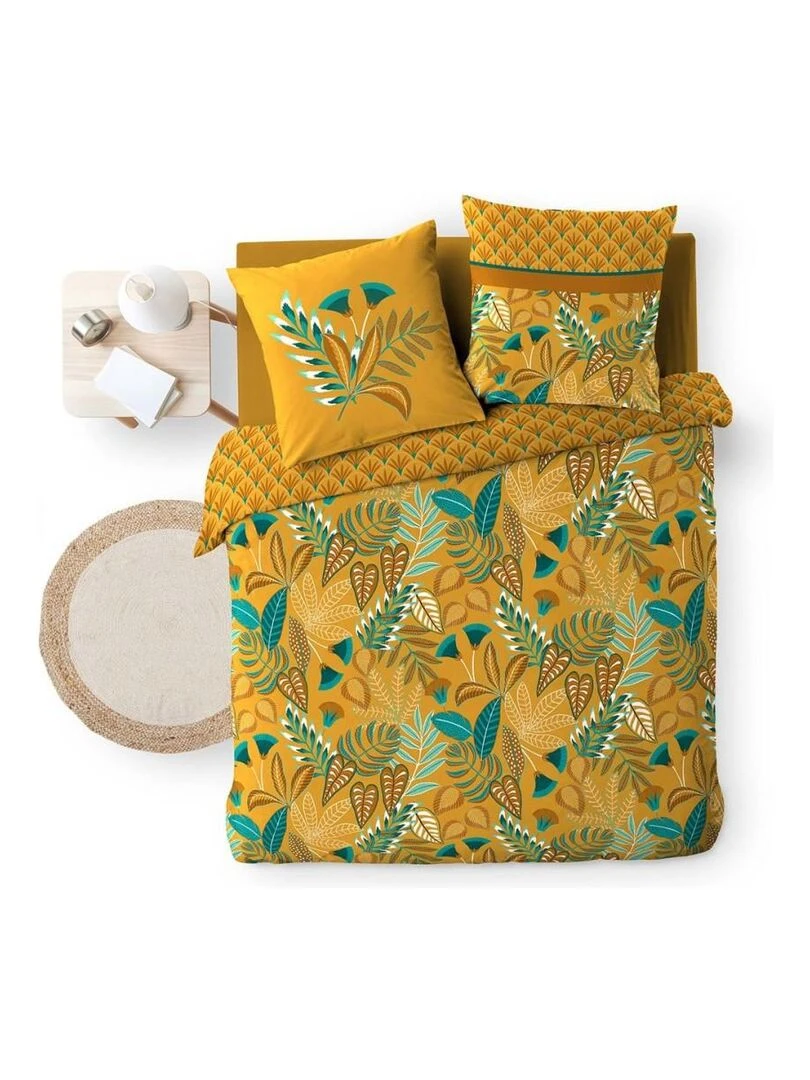 Housse de couette + taie(s) Tilda coton 57 fils Jaune