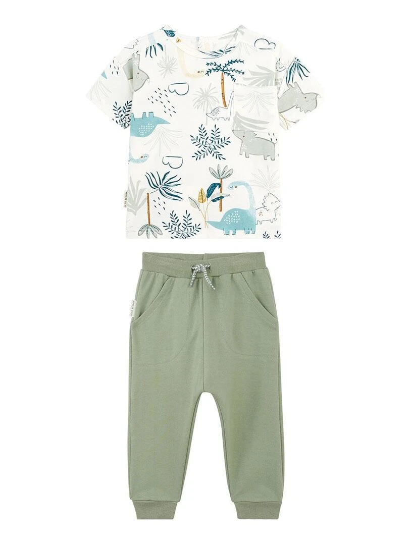 Ensemble bébé t shirt et sarouel Puka Puka Kaki