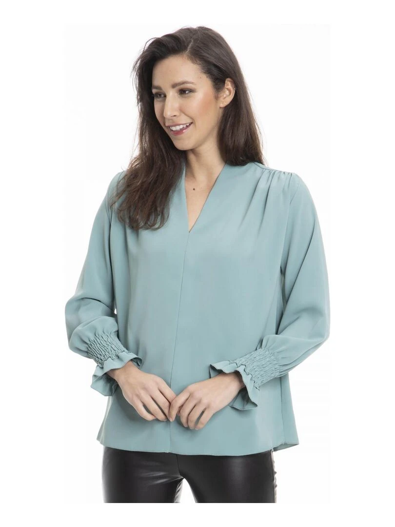 Chemise col mao CATHY Gérard Pasquier Vert