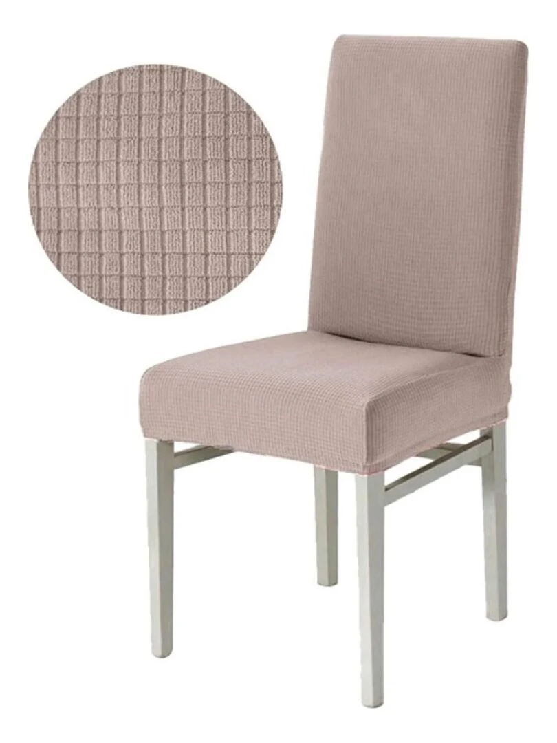 Lot de 2 Housses de chaise extensible Beige Beige
