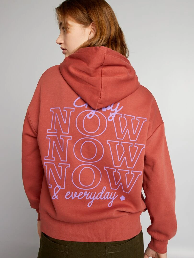 Sweat à capuche à motifs   rouge