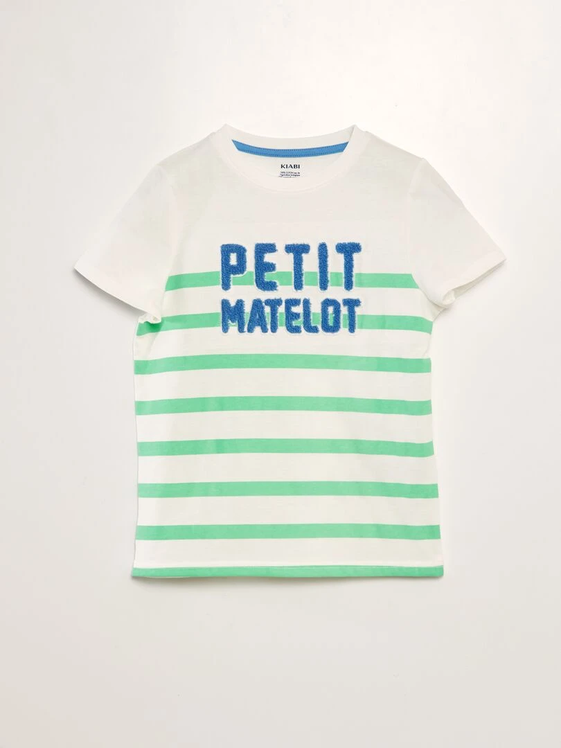 T shirt animé en maille bouclette Vert