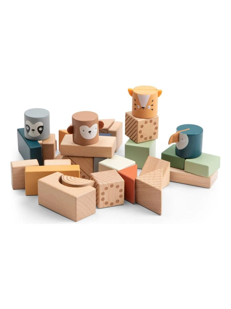 Jeu à empiler en bois Animaux Sebra Multicolore