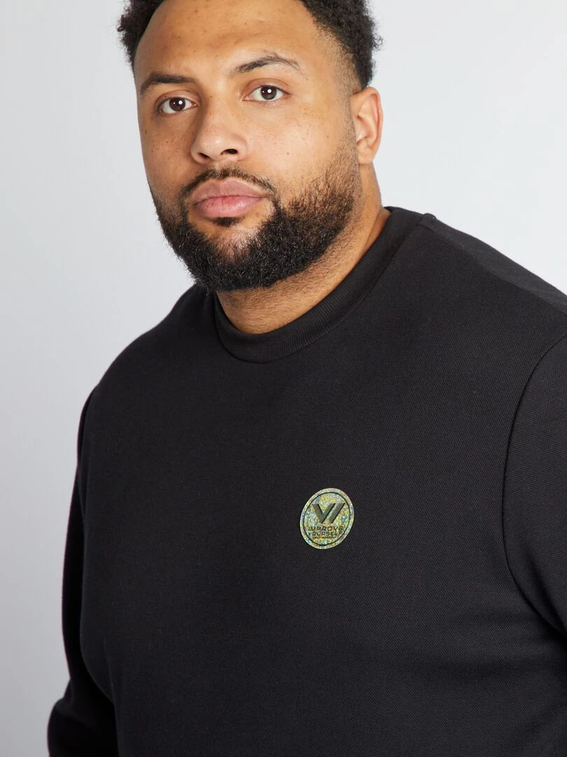 Sweat à capuche à motif   Bleu