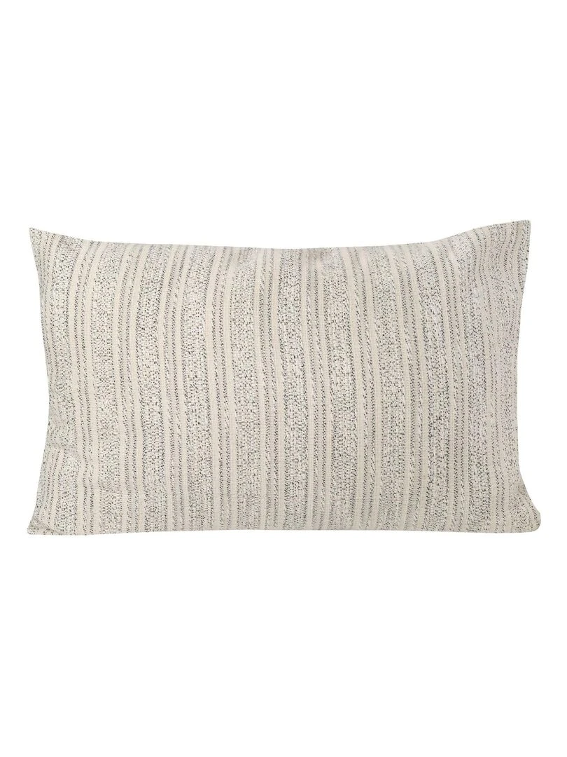 Coussin déhoussable tissu jacquard Ecru