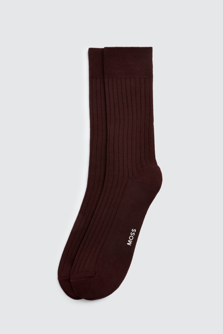 Plum Fine Ribbed Socks Buy Online at Moss